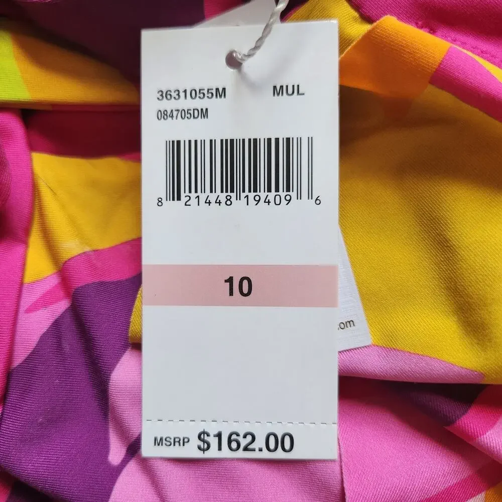 🌺 Trina Turk Fan Faire Ruffle One Piece Swimsuit Size 10 NWT